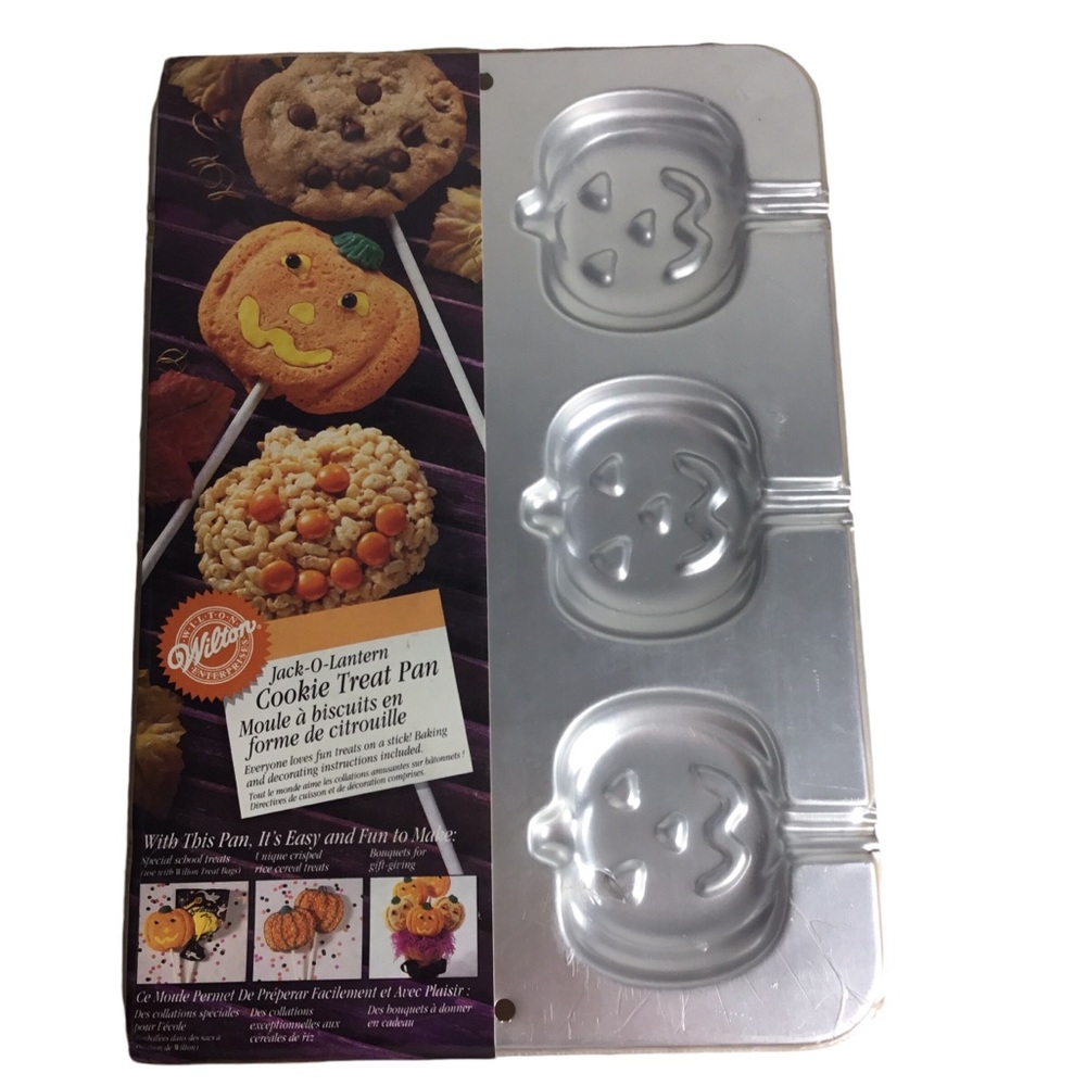 VTG 1995 Wilton Jack O Lantern Cookie Treat Pan Original Packaging #2105…